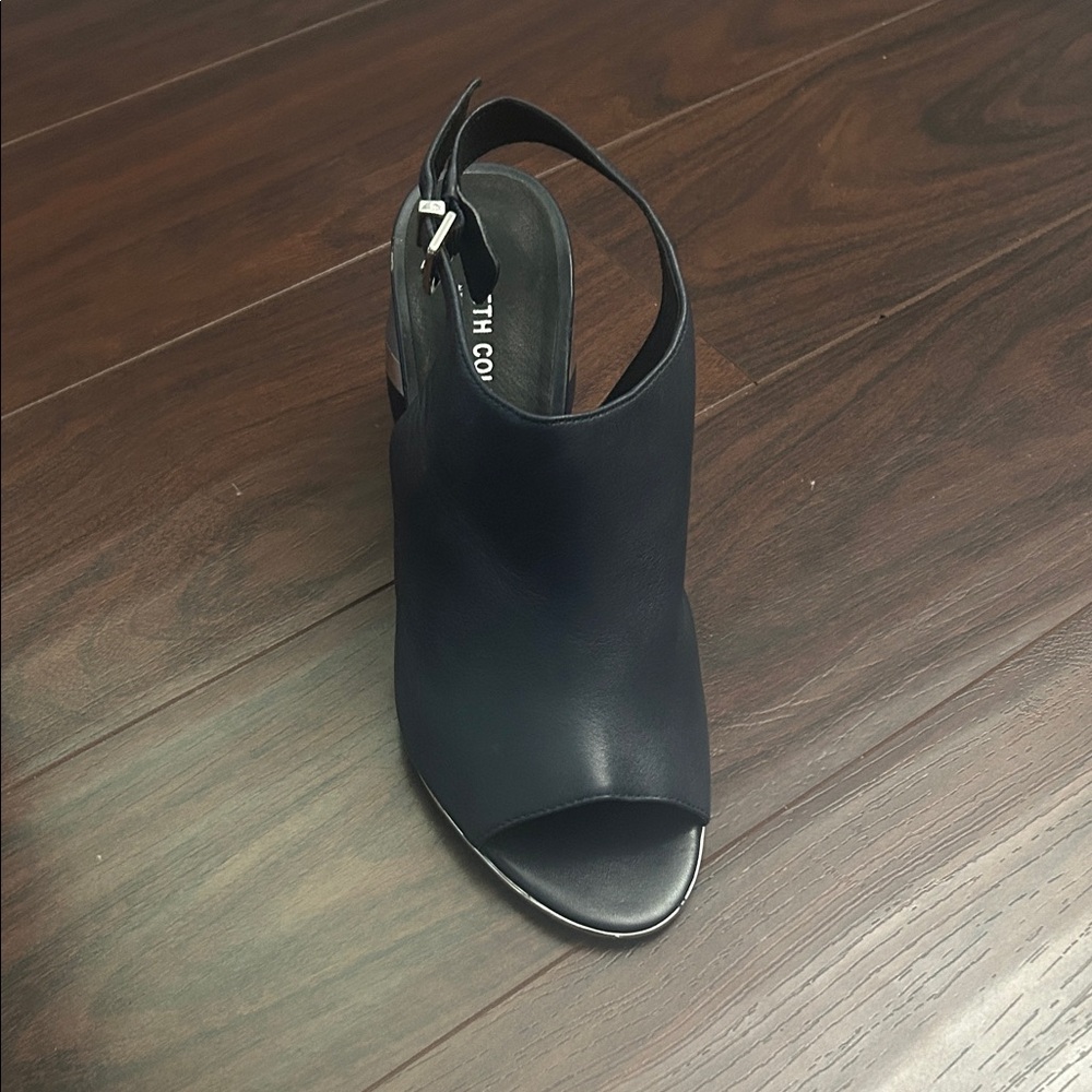 Kenneth Cole New York Black Peep-Toe Heels